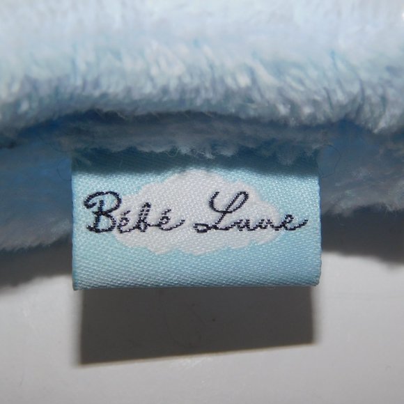 Bebe Love Blue White Llama / Alpaca Plush Baby Security Blanket 13" x 13" Lovey - Picture 4 of 6